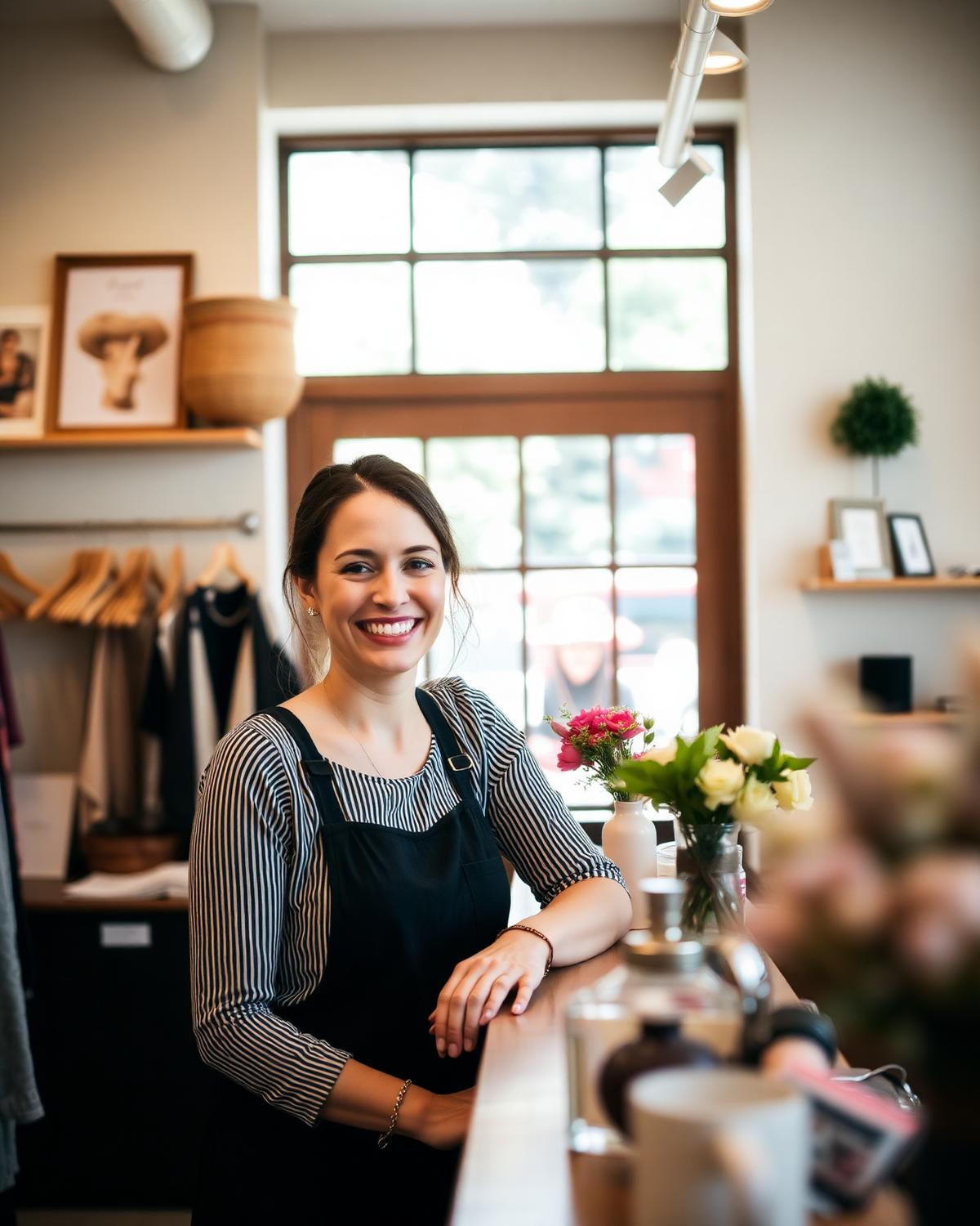 Small business owner in her boutique